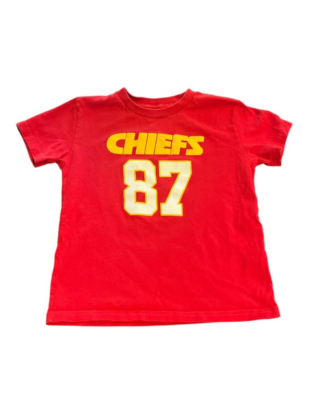 Tee SHIRT Kansas City Chiefs #87 Kelce Kids *Size 5 Cotton KC NFL Football